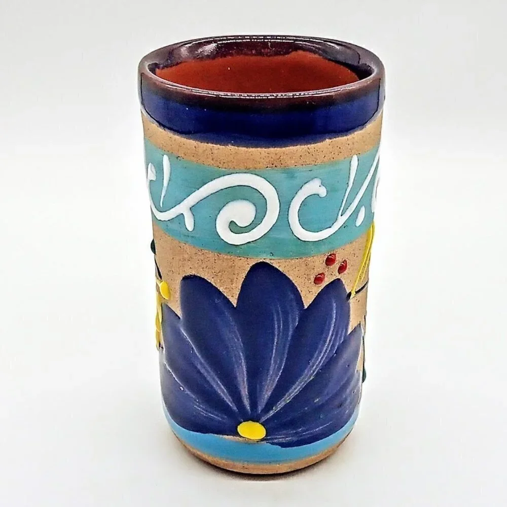 Mexican Hand-Painted Ceramic Vase